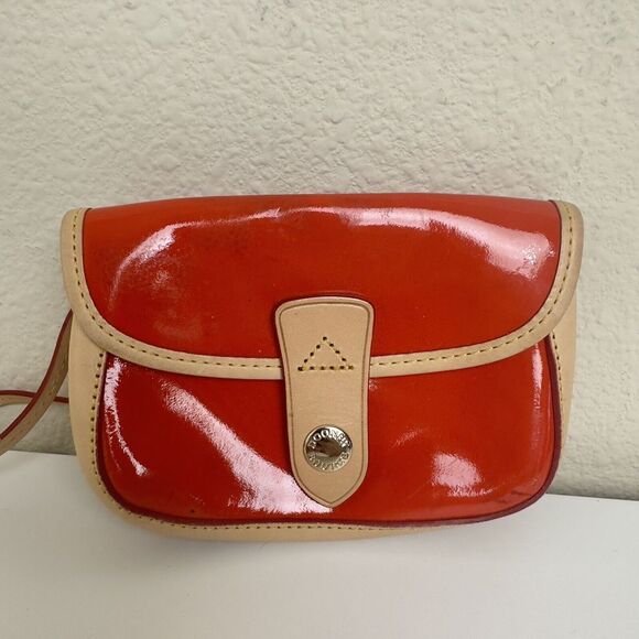 Dooney & Bourke Handbags - Dooney & Bourke Red and Tan Leather Crossbody Bag